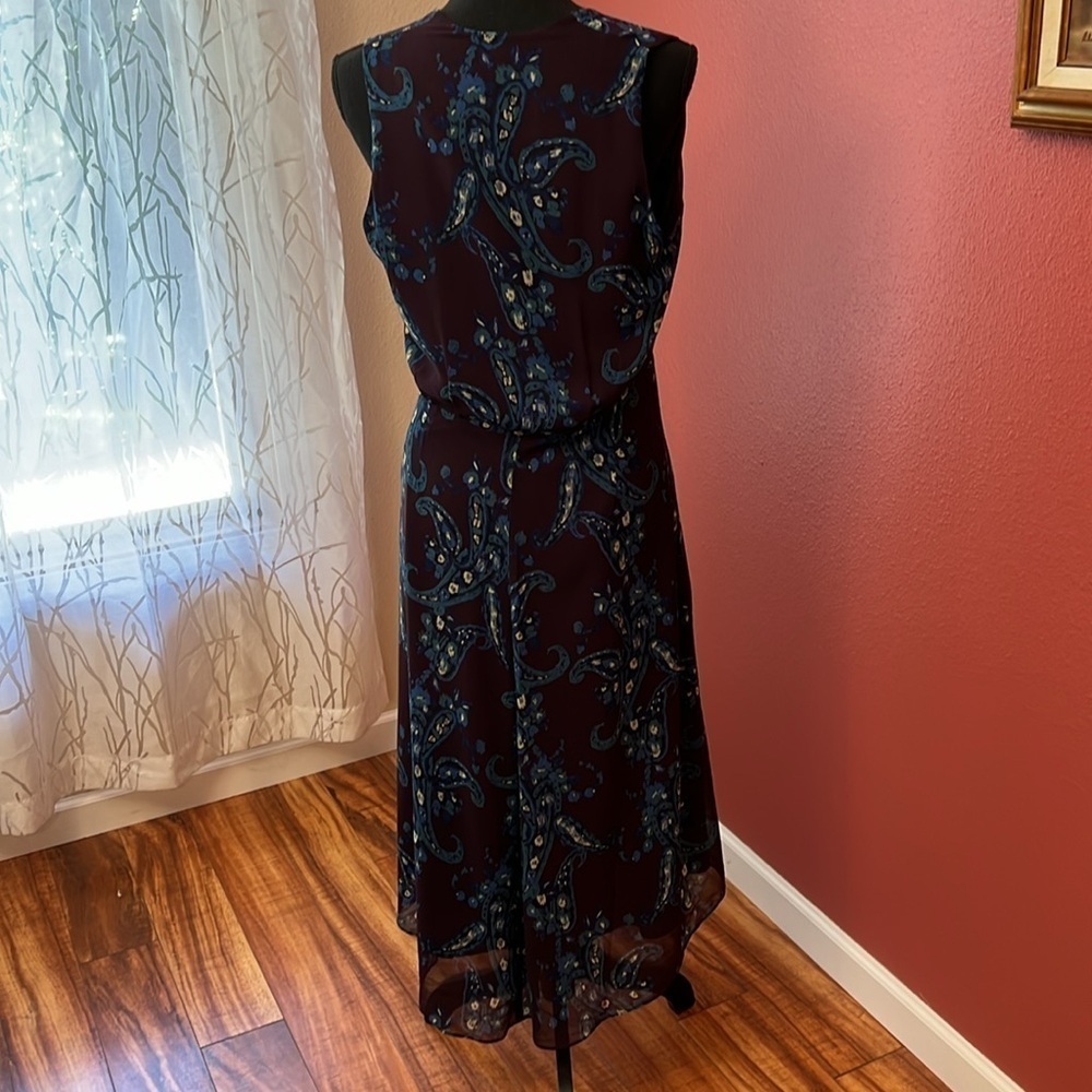 Cabi Treasure Paisley Crossover Style V Neck Midi Dress Style 3461 - Picture 9 of 12